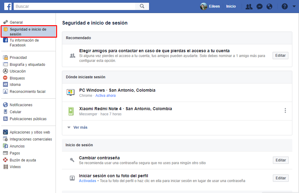 seguridad en facebook