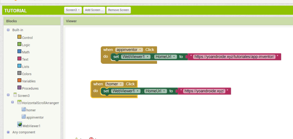 configurar webviewer en app inventor