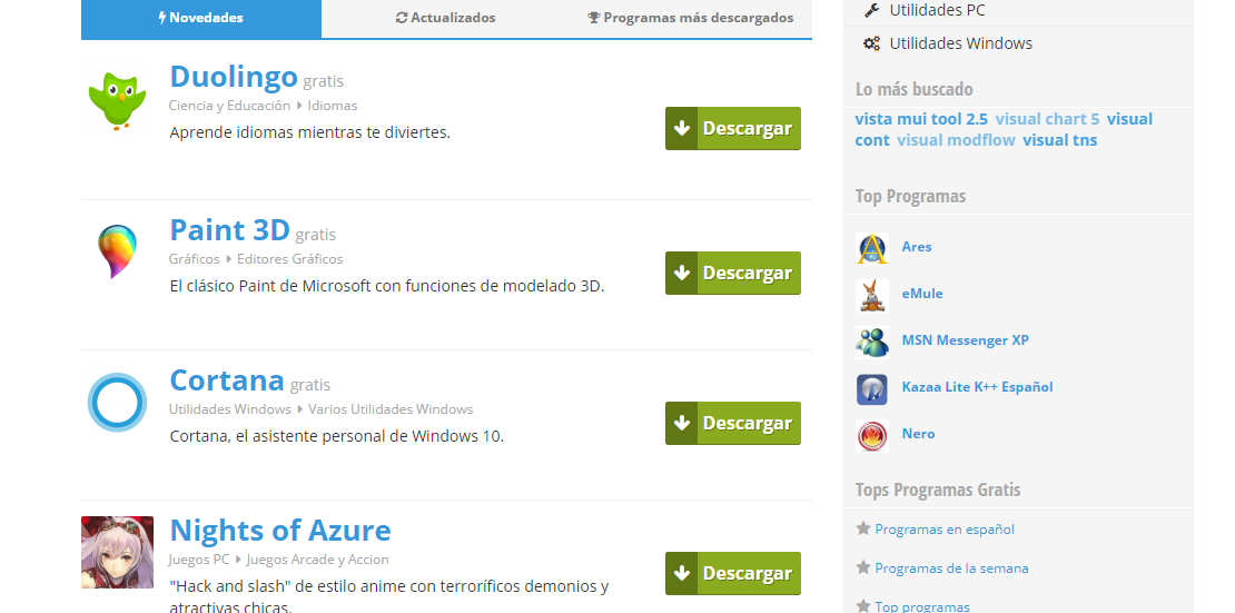 crear pagina para descargar programas gratis