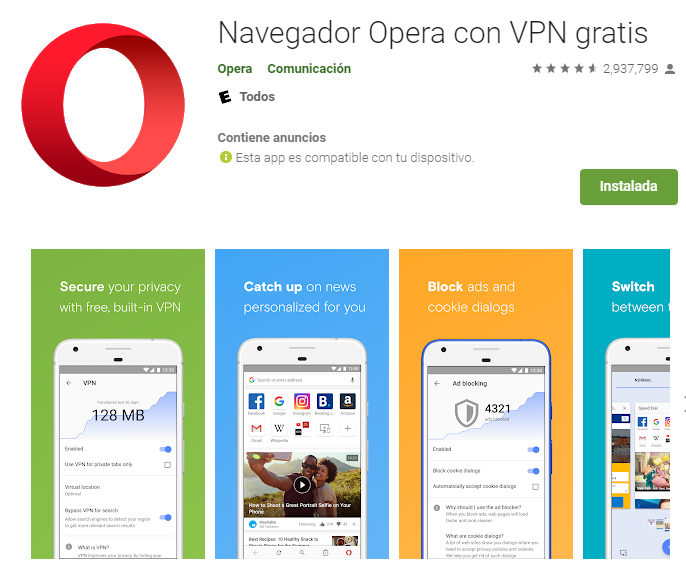 navegador opera descargar e instalar gratis