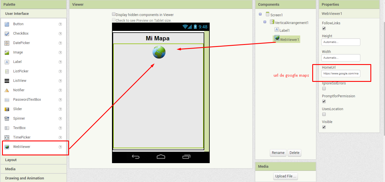 google maps en app inventor