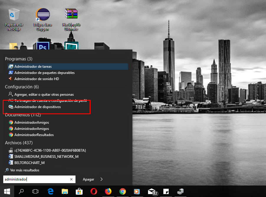 como abrir el administrador de dispositivos de windows