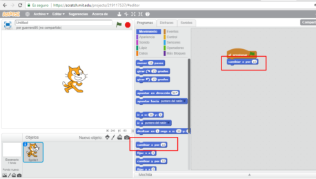 ir a la derecha en Scratch