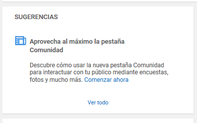 pestaña de comunidad en Youtube