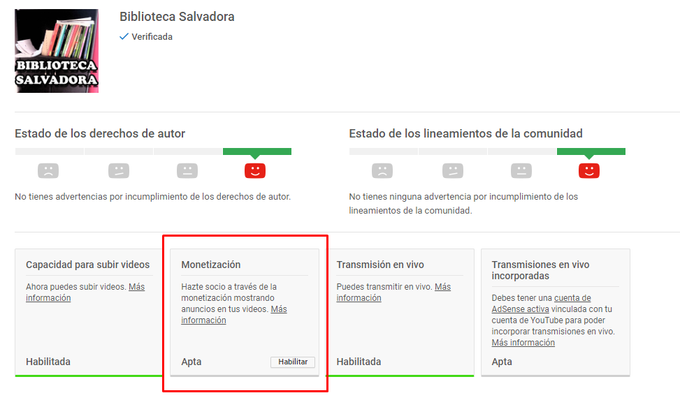 habilitar monetizacion