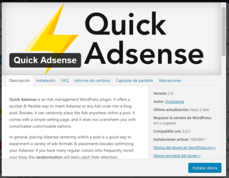 quick adsense plugin wordpress