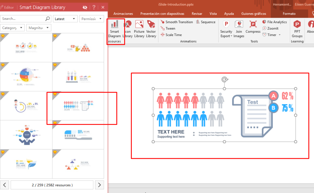 smart diagrams en islide