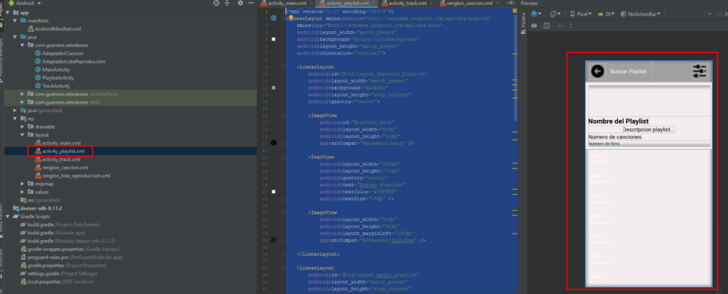 aplicacion dezzer android studio completa