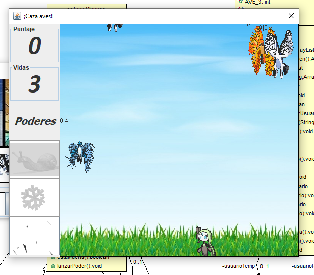 juego caza aves vista ventana en java
