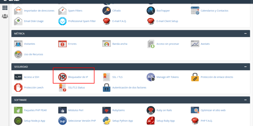 bloquear ip desde cpanel