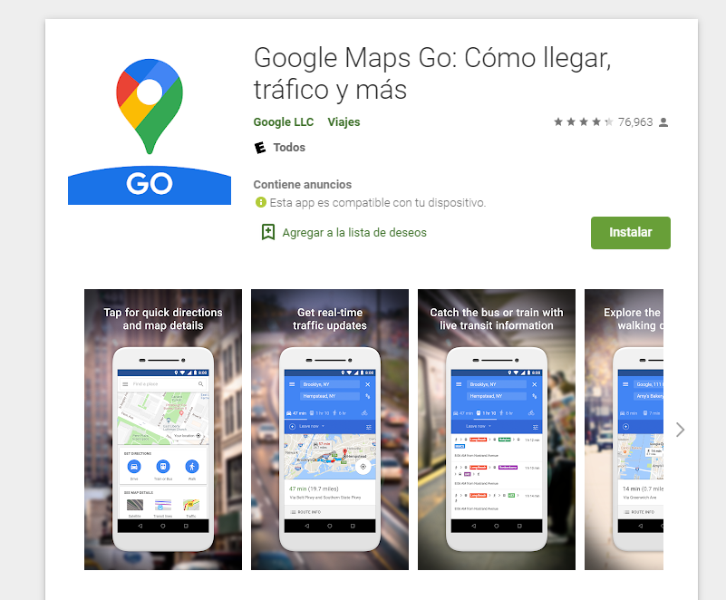 aplicación para Android Google Maps