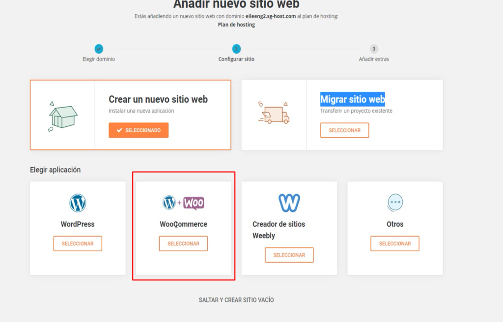 inslar wordpress y woocomerce en siteground